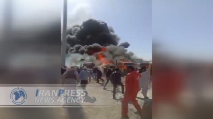 Догарун кеденінде төрт ауғандық транзиттік жүк көлігі өртенді