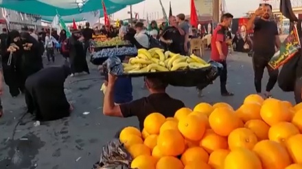 Ирак халқы имам Хұсейн (ғ.с.) зияратшыларын қарсы алуда